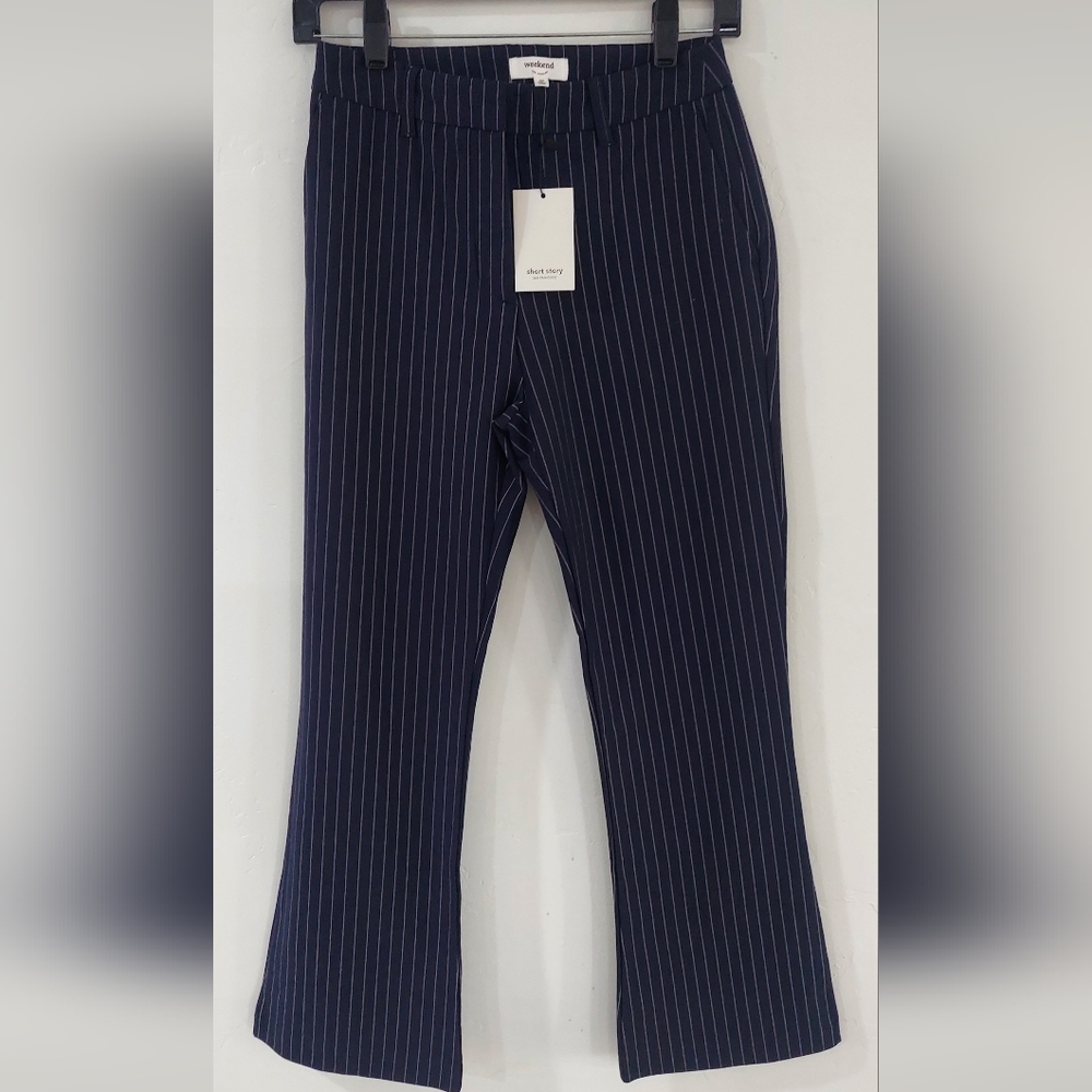 Weekend Navy Pinstripe Pants Size Sp T2